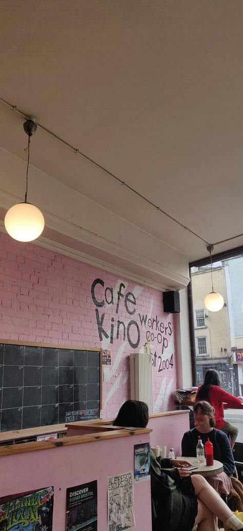 The first picture is a fish butty, purchased in Huddersfield, the second Neepsend social club in Sheffield and the 3rd Cafe Kino in Bristol