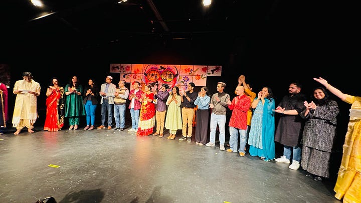 The cast and crew of 'When Gandhi and Mohammed Meet'