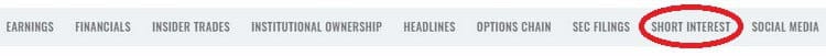 Market beat short interest. Dans cet onglet, on peut trouver le pourcentage de ventes à découvert. Market beat short interest. Dans cet onglet, on peut trouver le pourcentage de ventes à découvert.