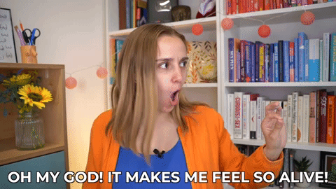 Hannah saying, "Oh my god, it makes me feel so alive!"