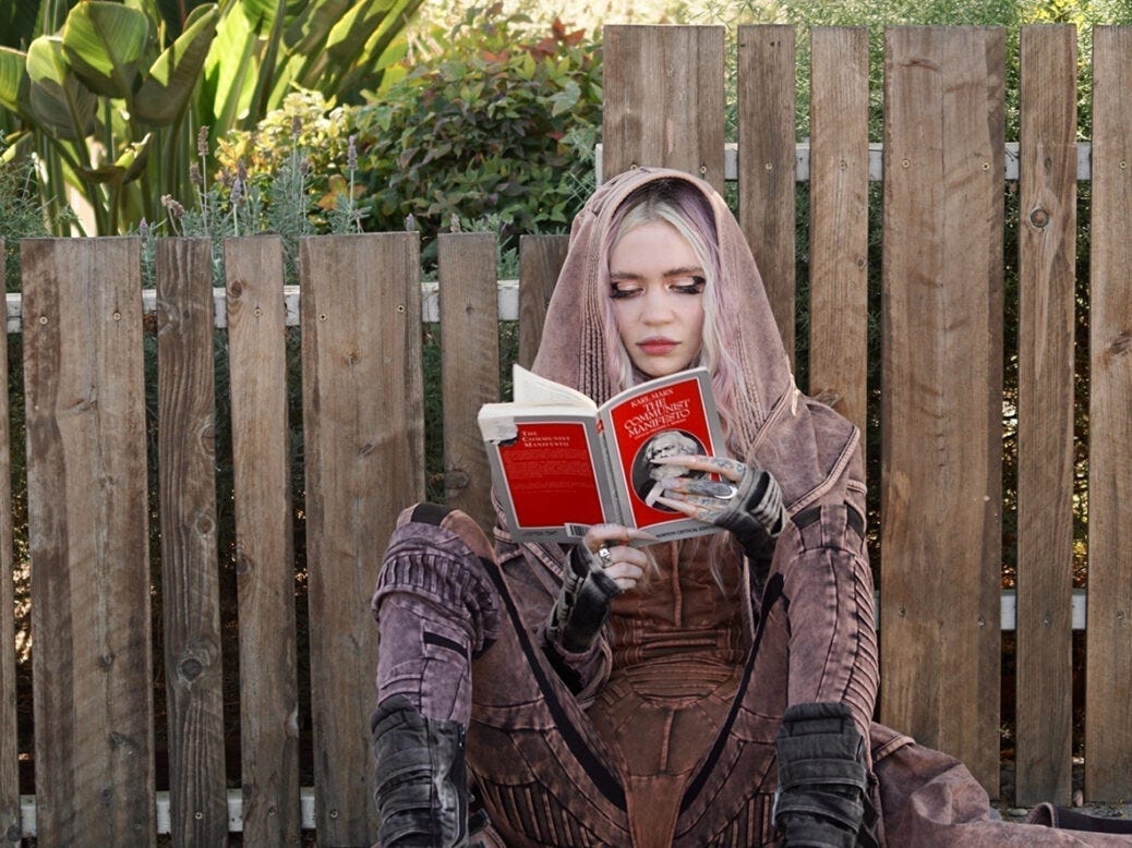 Grimes, the Communist Manifesto and the literary celebrity photoshoot - New  Statesman
