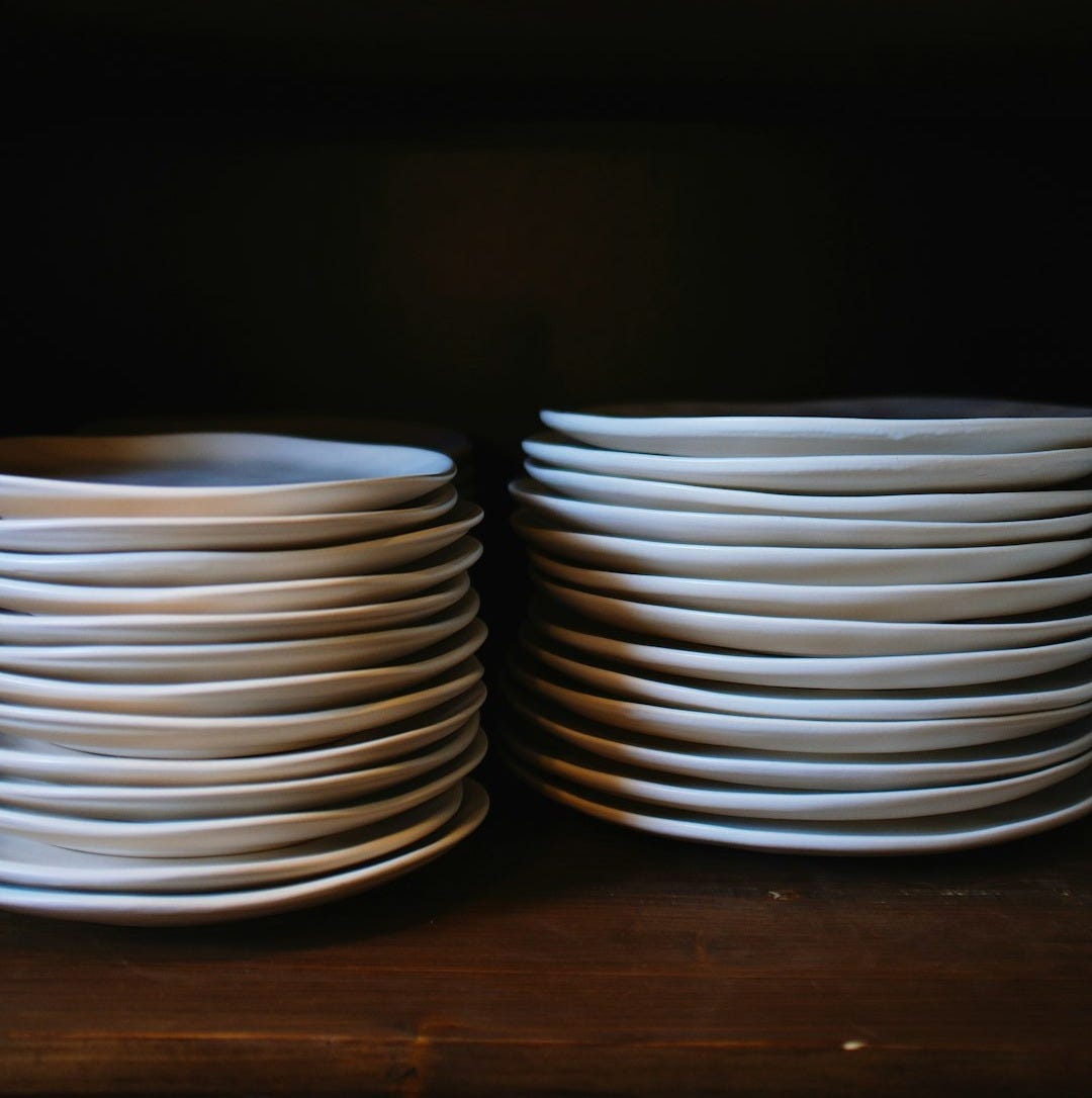 white ceramic round plate lot