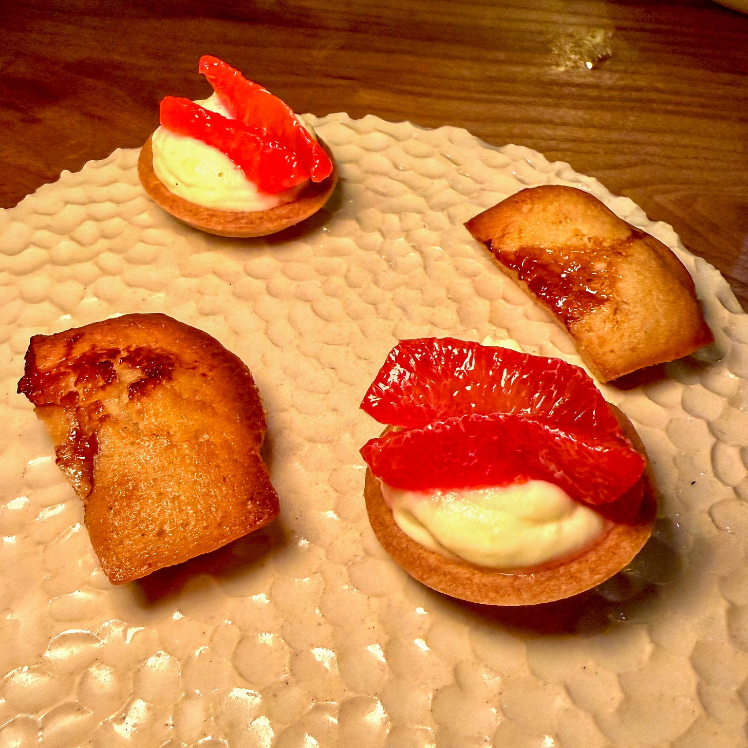 Financiers and blood orange tartlets at Masaikuta, Paris 11th
