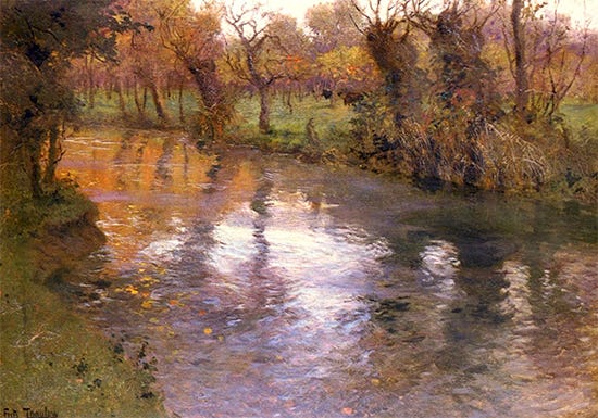 An Orchard on the Banks of a River, Frits Thaulow