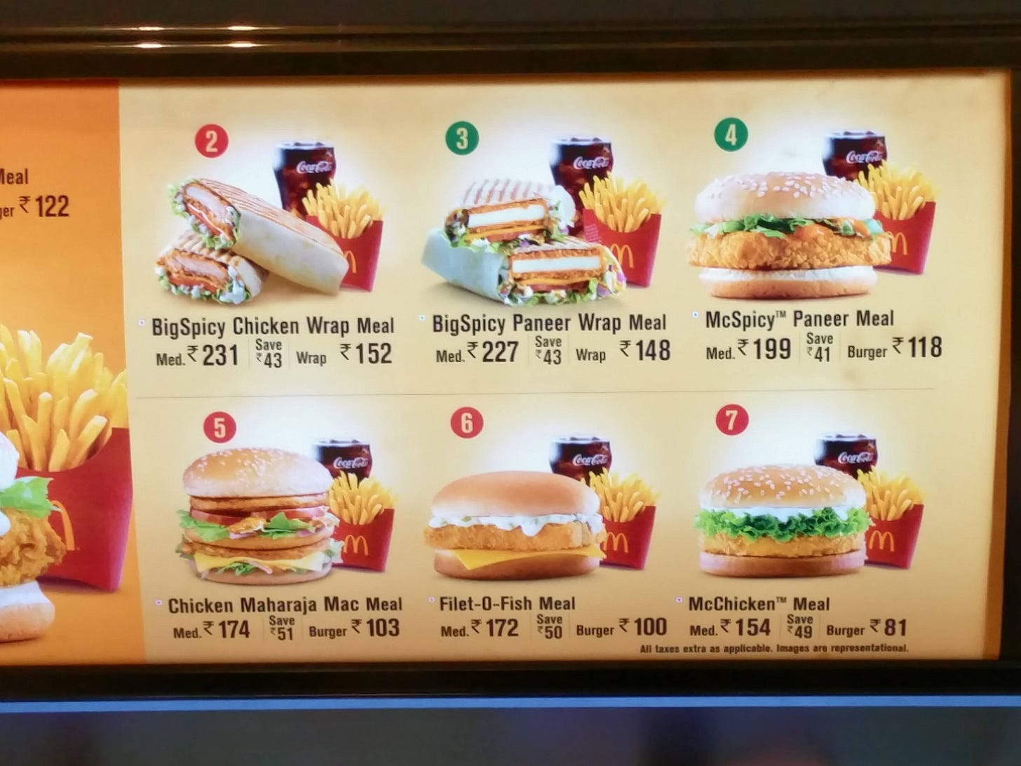 McDonalds Menu India : r/mildlyinteresting