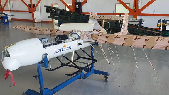 Figure 1:  Partially Assembled Mohajer-2 UAV at El Libertador Air Base