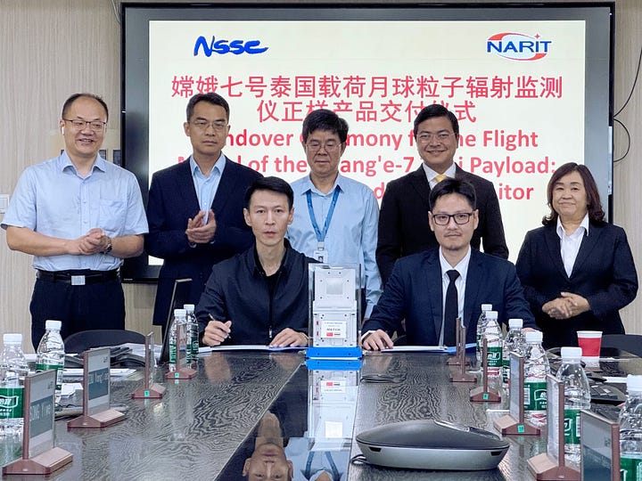 Delegations from the Chang'e 7 team and Thailand's astronomical research institute, as well as embassy, during the handover ceremony of MATCH.