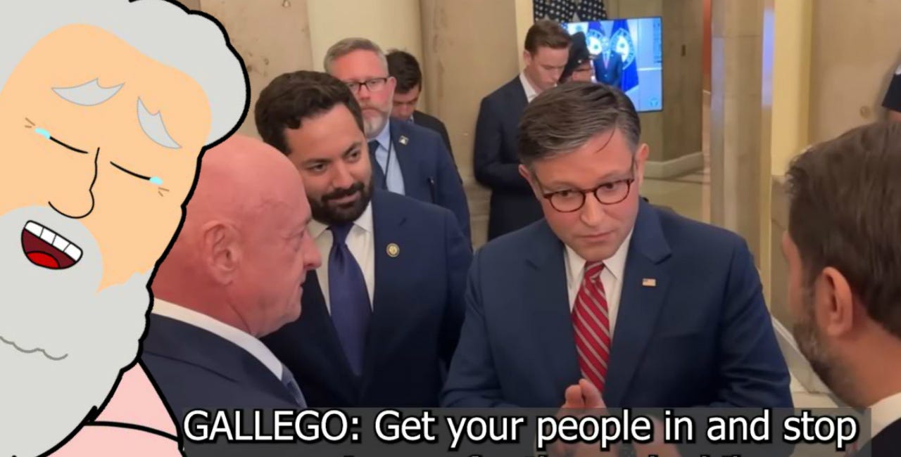 Bless Ruben Gallego For Calling Mike Johnson A “Pedo Protector” To His Face