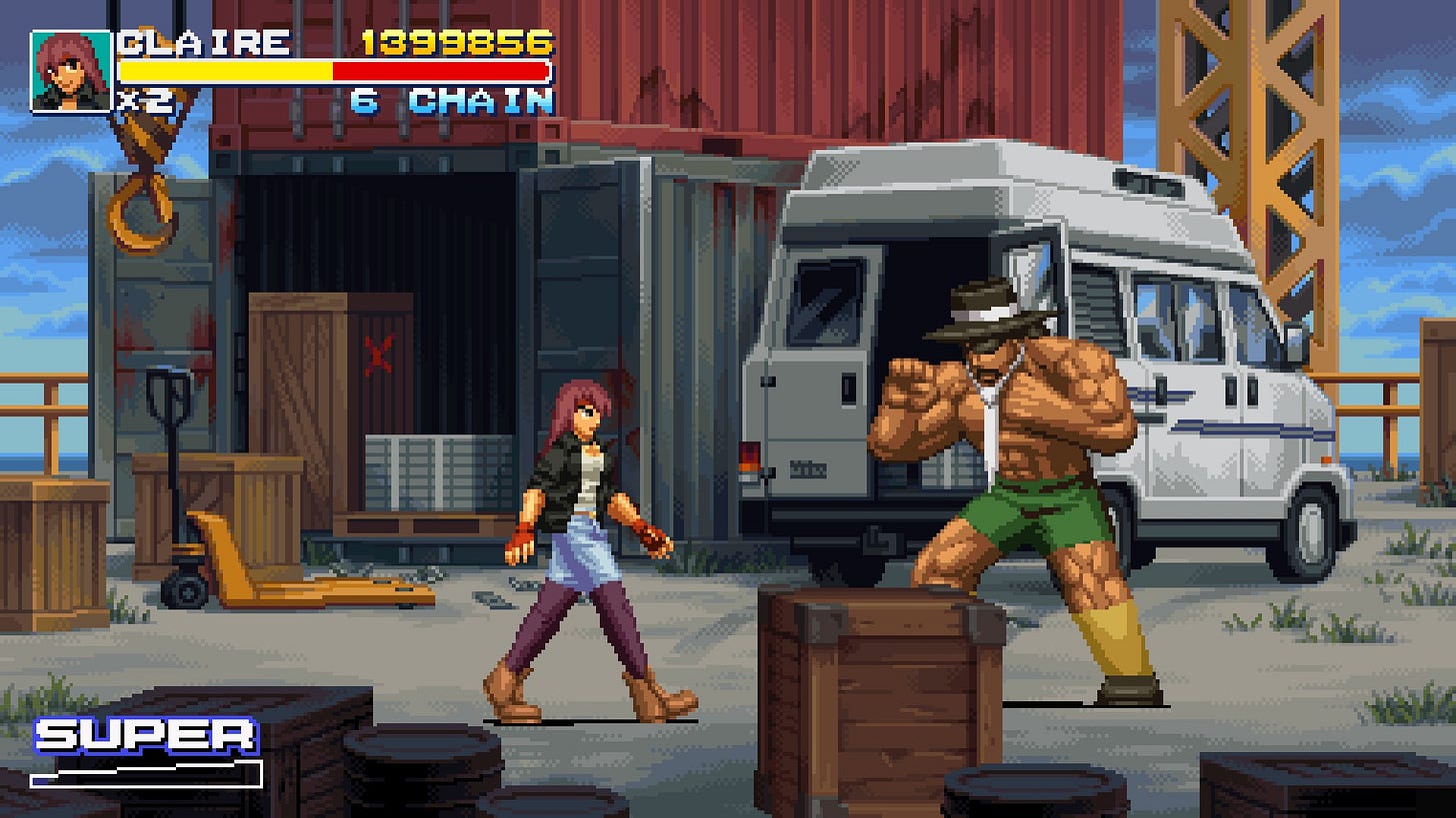 Screenshot of Final Vendetta showing the stage 4 boss 