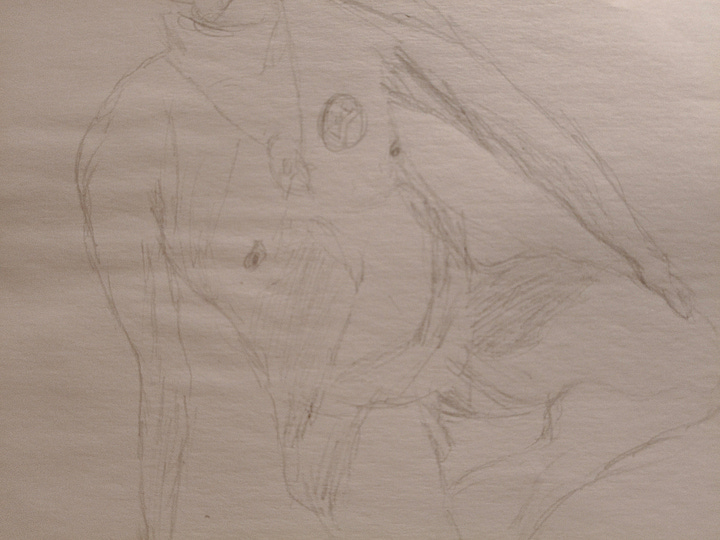 sketches of nude made in a life drawing class