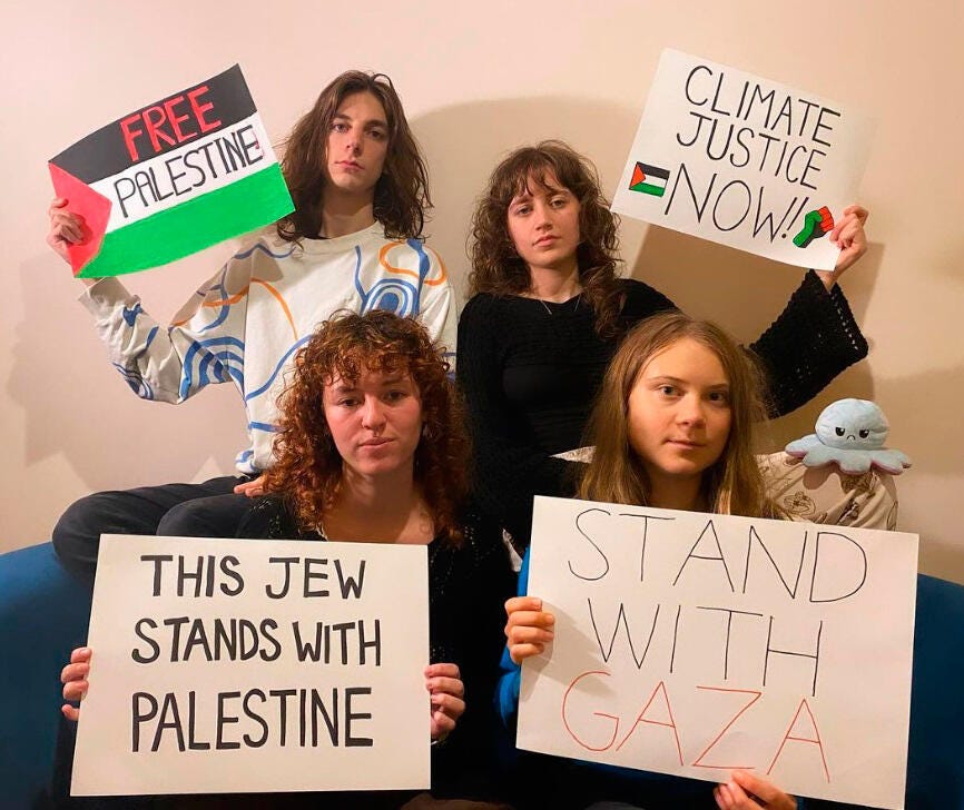 גרטה טונברג וחבורתיה בעד שחרור פלסטין גרטה טונברג וחבורתיה בעד שחרור פלסטין