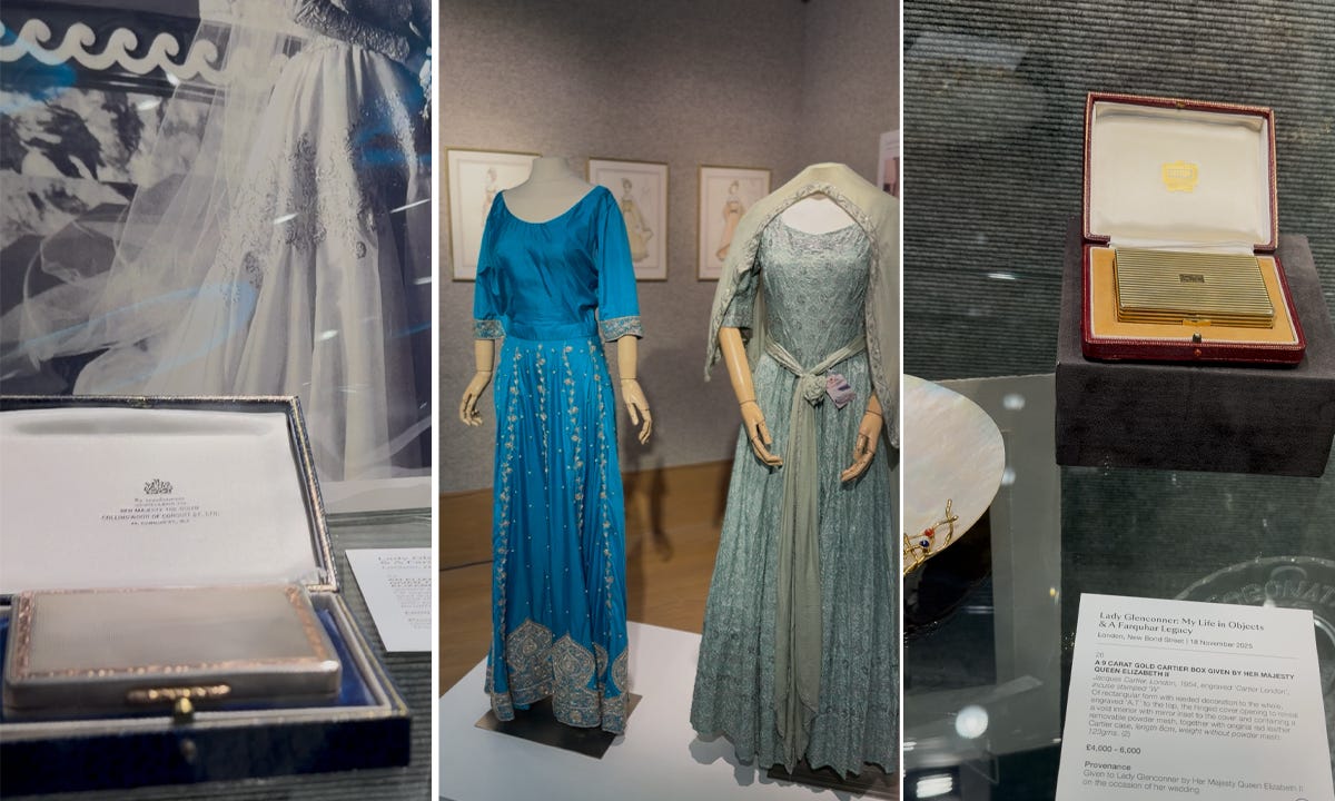 Photos, dresses and other memorabilia at an auction house