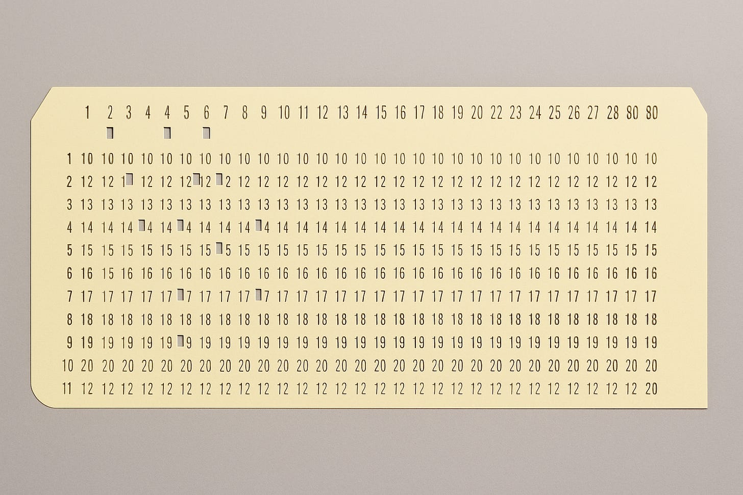 A punched card from the 1960s