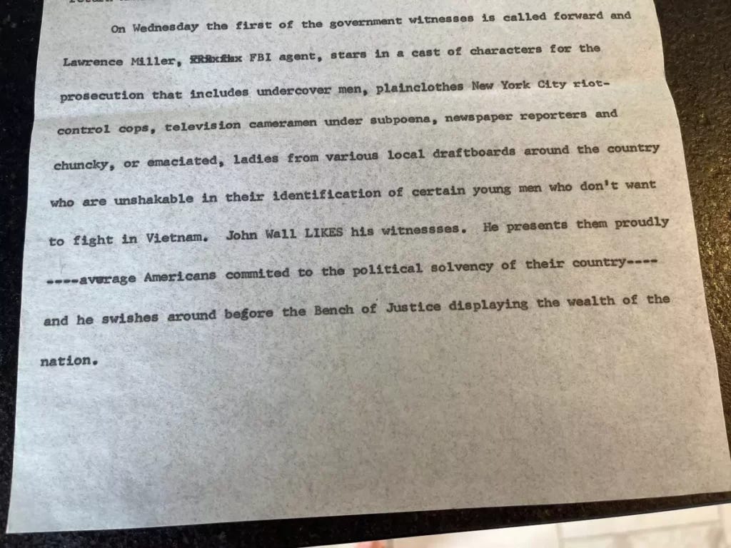 Photo of notes taking by Erika's mother