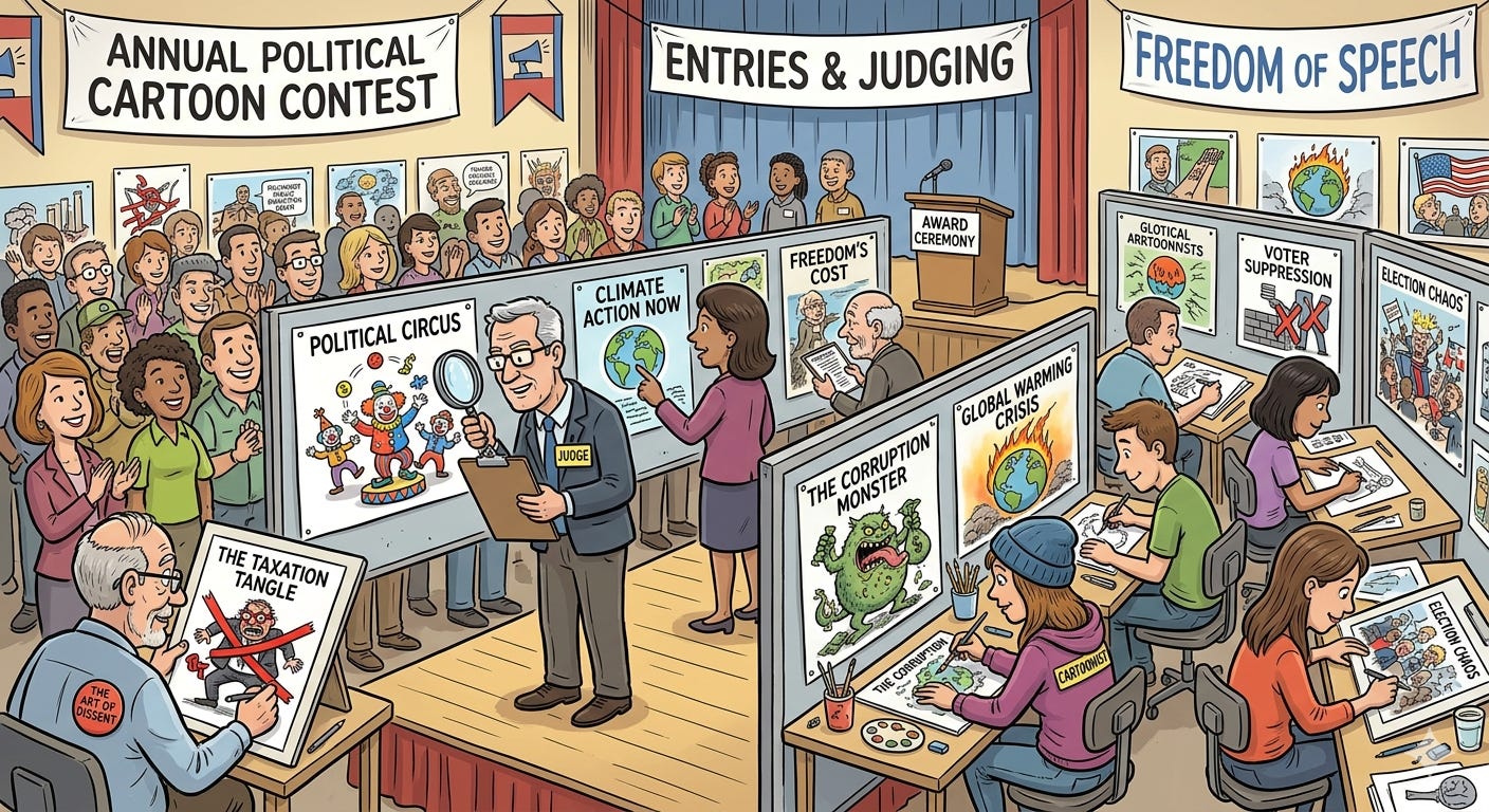 The Entries in the Cartoon Contest