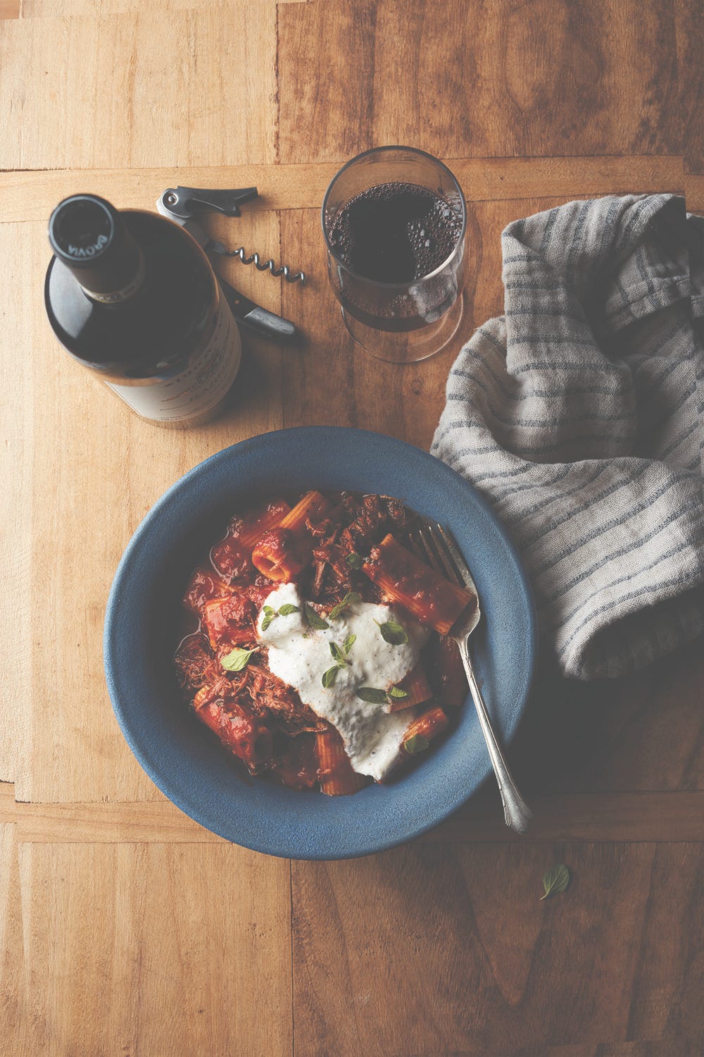 Slow-Braised Lamb Ragu with Rigatoni and Whipped Ricotta