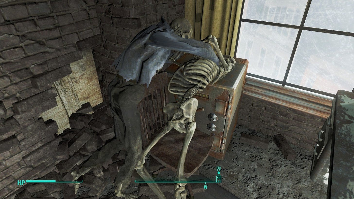 What's your favorite environmental storytelling skeleton? : r/Fallout