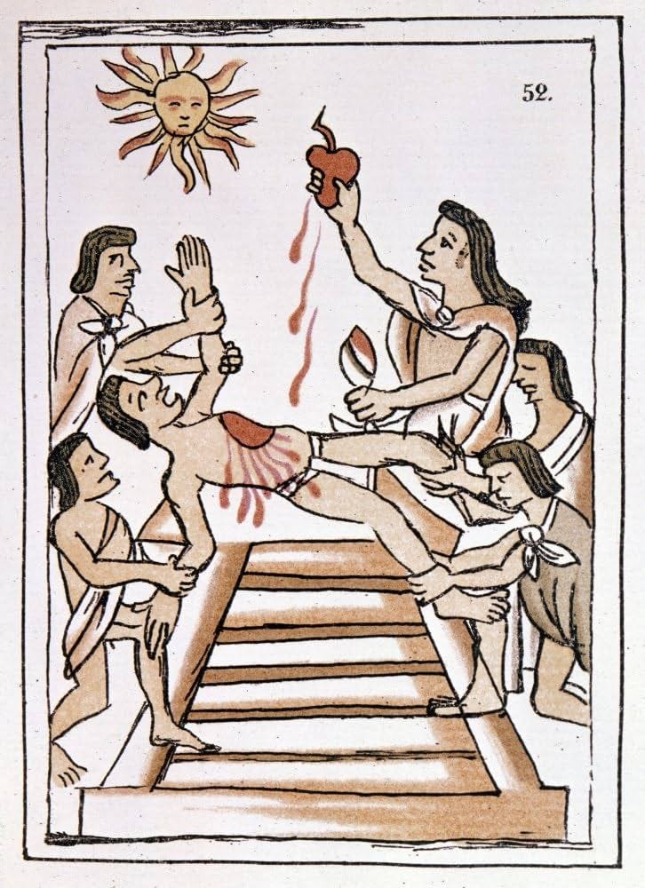 Aztec Ritual Sacrifice Naztec Priests Removing The Heart During A Ritual  Sacrifice to The Sun Drawing from The Codex Florentino C1540 Poster Print  by (18 x 24) : Amazon.ca: Home