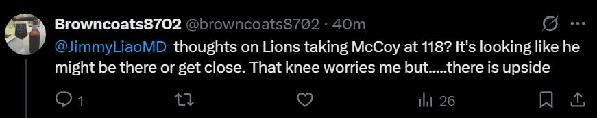 Jermod McCoy knee injury medical concern analysis