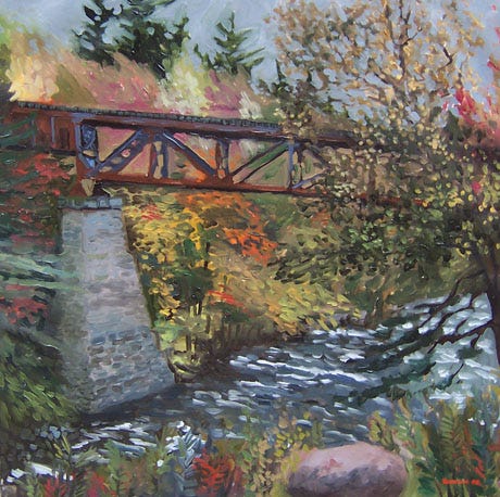 Railroad Bridge in Hadley NY by James Howard Kunstler