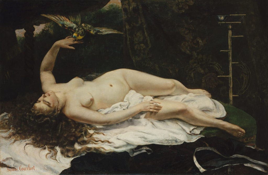 Gustave Courbet – Woman with a Parrot, 1866 Gustave Courbet – Woman with a Parrot, 1866
