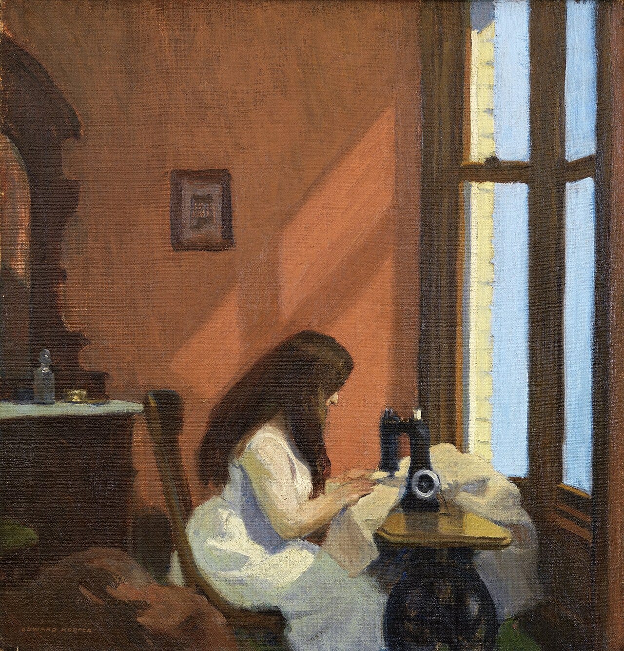 Edward Hopper, Girl at a Sewing Machine, 1921 Edward Hopper, Girl at a Sewing Machine, 1921