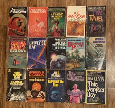 Lot of 15 1960's-70's Sci-Fi Books Various Authors Pyramid Avon Ace Fawcett | eBay Lot of 15 1960's-70's Sci-Fi Books Various Authors Pyramid Avon Ace Fawcett | eBay