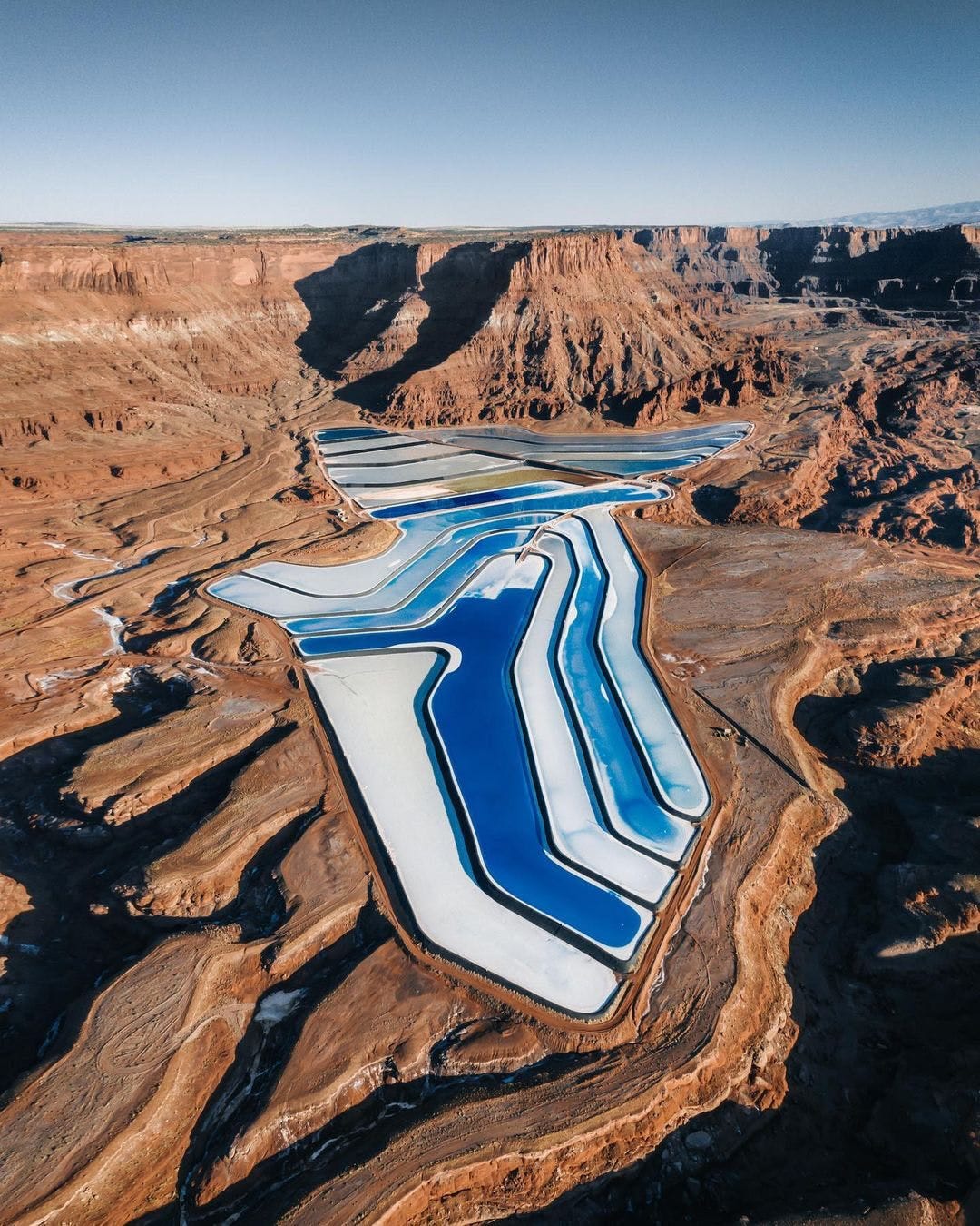 Moab Utah frozen blue lake