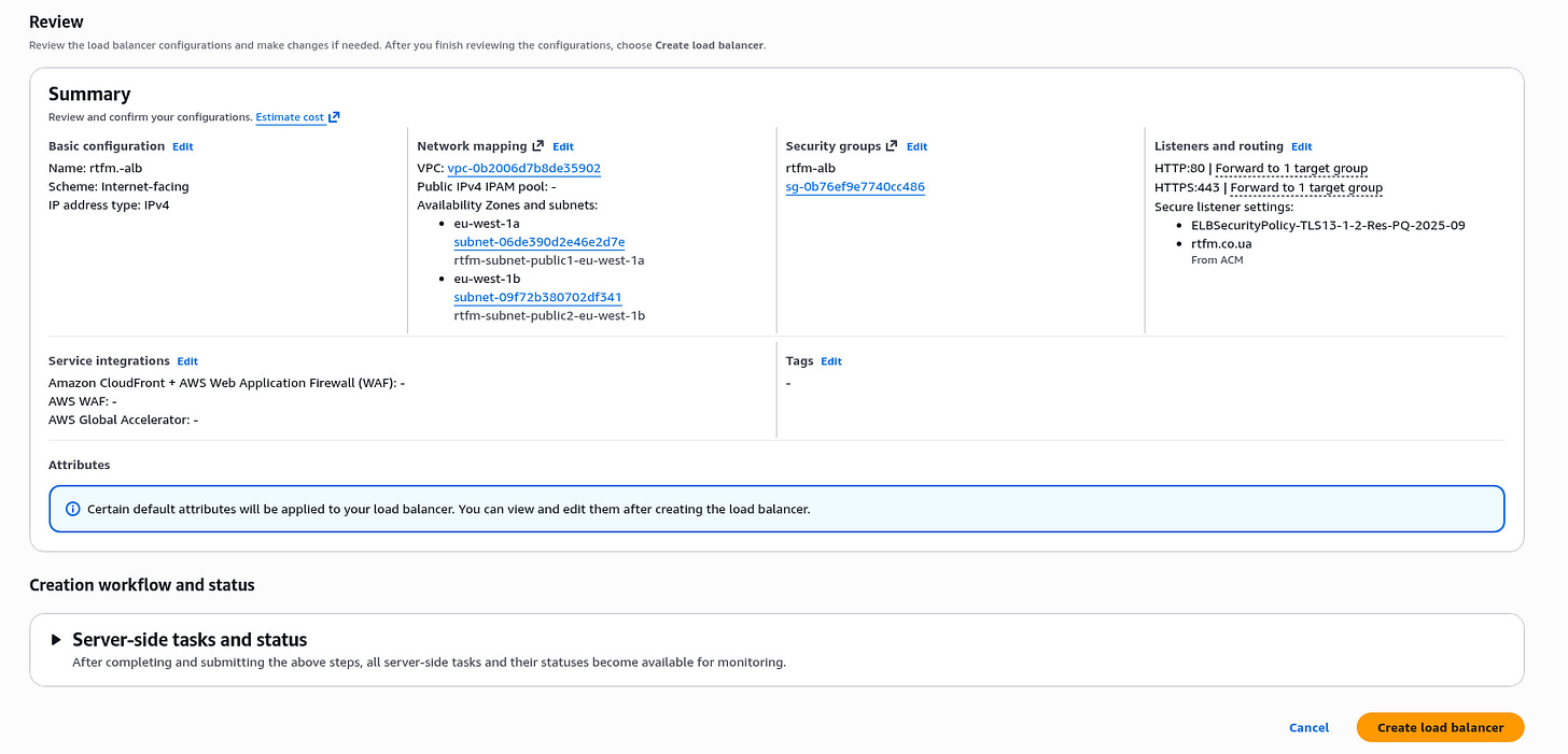 AWS: basic infrastructure setup for WordPress