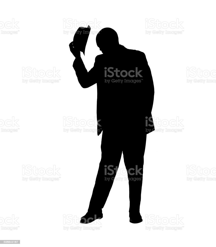 Photo libre de droit de Silhouette Dun Homme Liseré Son Chapeau banque  d'images et plus d'images libres de droit de Chapeau - Chapeau, Verser,  Saluer en s'inclinant - iStock
