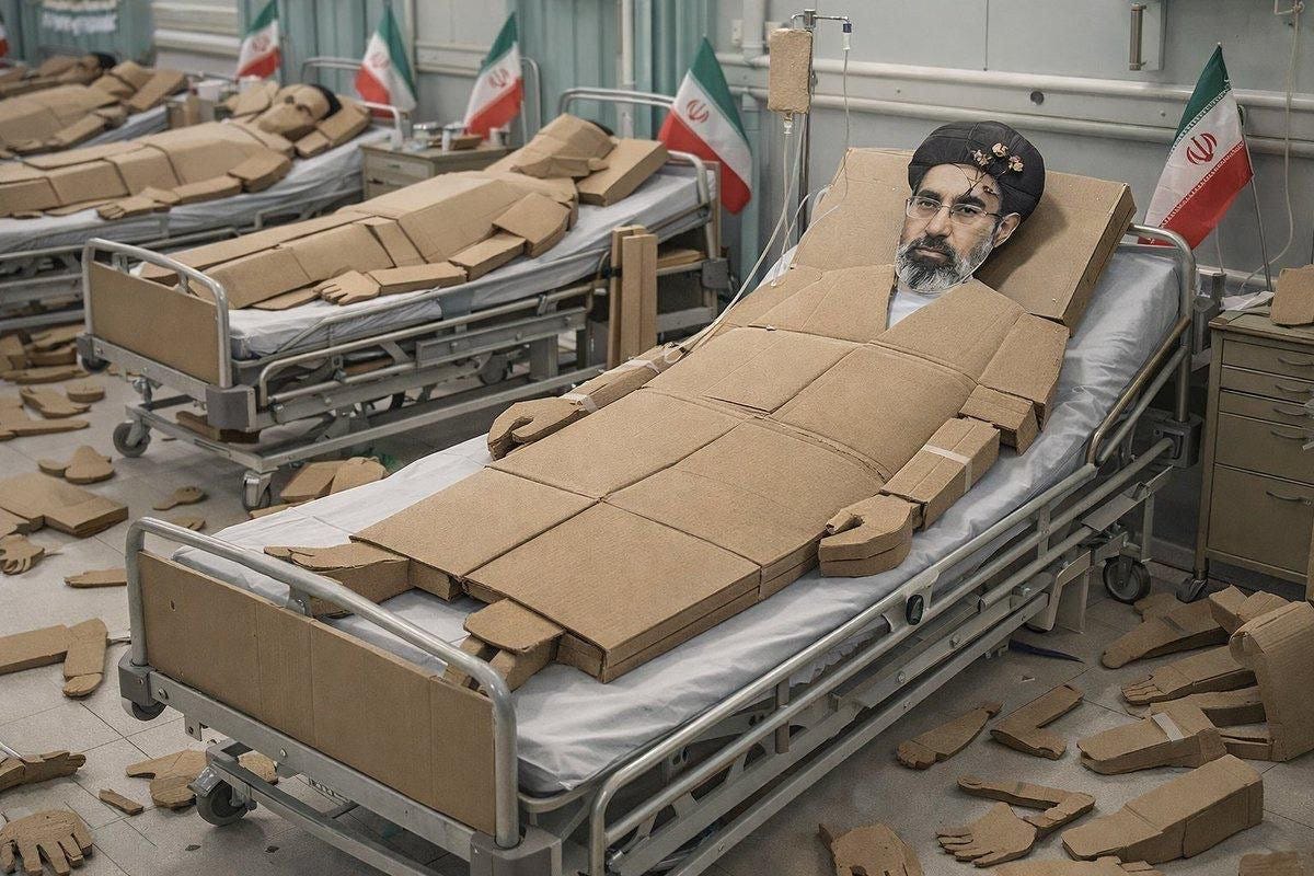 😬 The new "cardboard" Supreme Leader of Iran made his first statement, but  there's a catch. Mojtaba Khamenei did not appear on screen, and his speech  was read out on television. 1⃣Khamenei