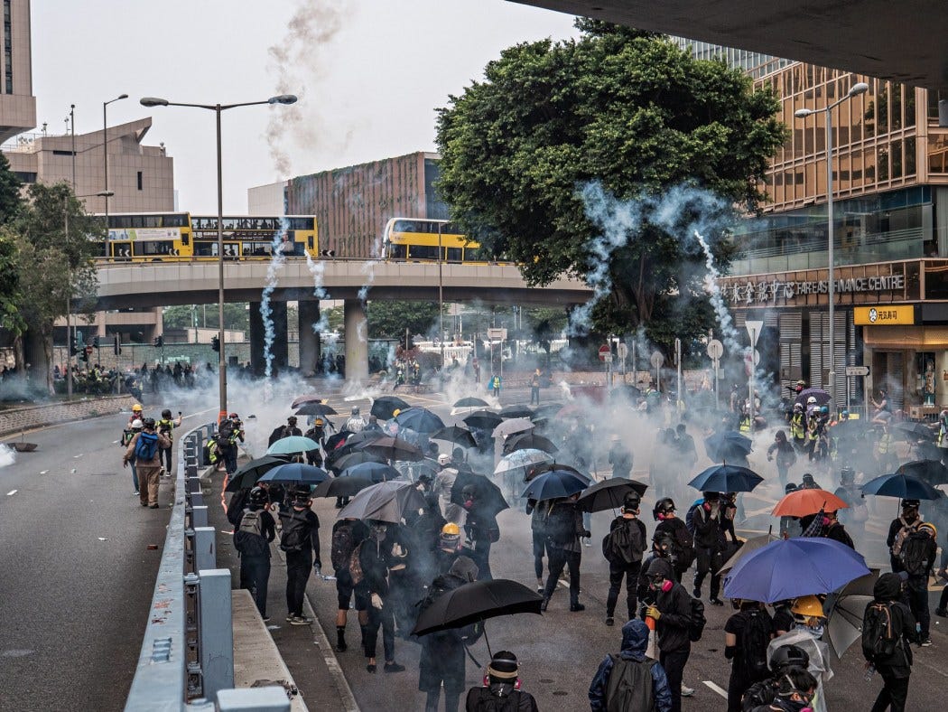 September 29, 2019 protest umbrella Admiralty tear gas September 29, 2019 protest umbrella Admiralty tear gas
