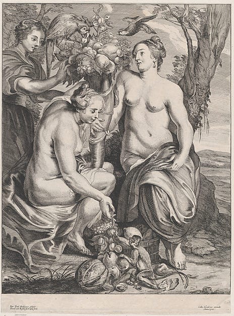 Allegory of abundance by Theodor van Kessel after Peter Paul Rubens