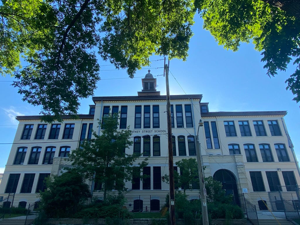 Cream city brick school building