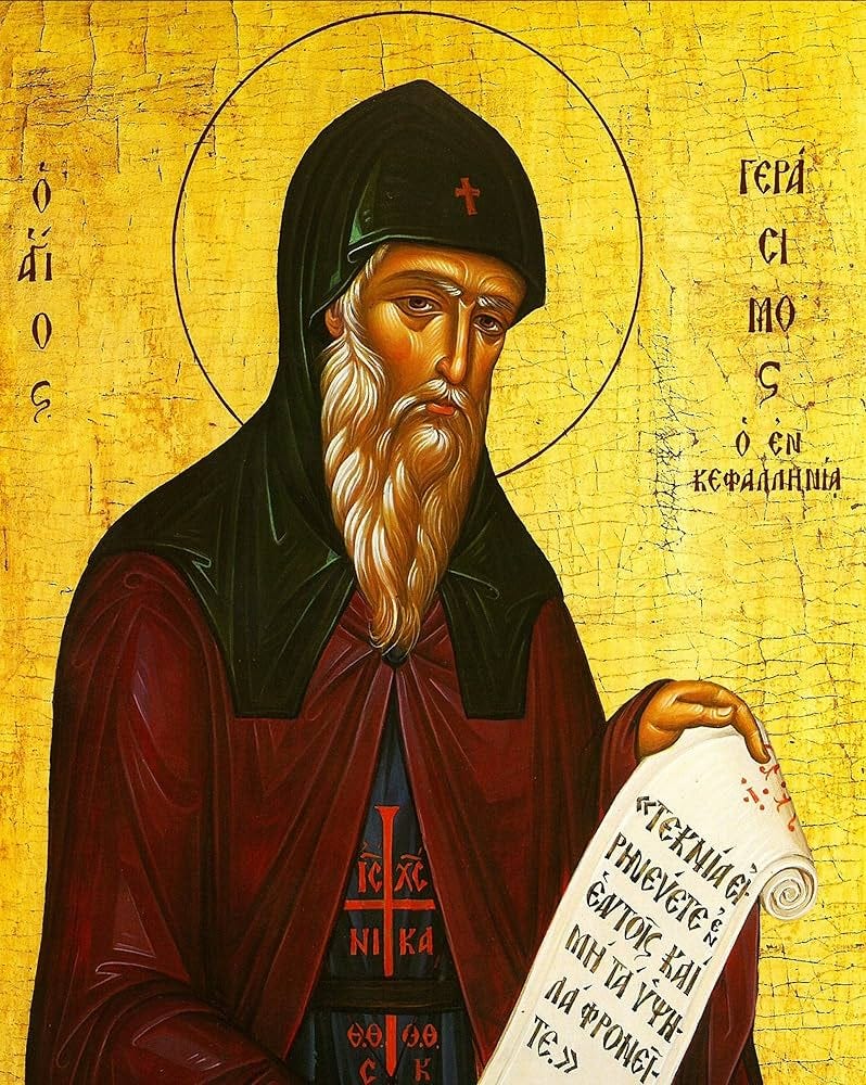 Amazon.com: Saint Gerasimos icon, Handmade Greek Orthodox icon of St  Gerasimus of Kefalonia, Byzantine art wall hanging on wood plaque,  religious decor 20x27cm : Home & Kitchen