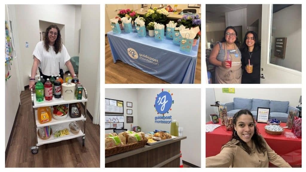 Teachers celebrating during Teacher Appreciation Week at Guidepost Montessori.
