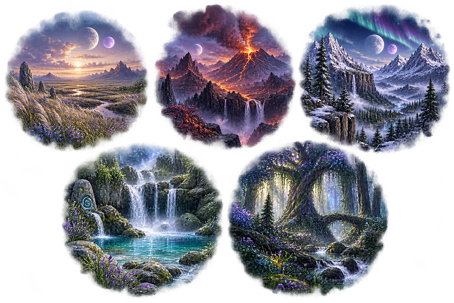 Pampas, Dragonveil, Spinebacks, Charming Waters, and Quilleaf Forest