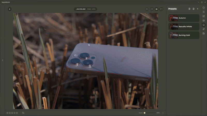 The main editor interface in action