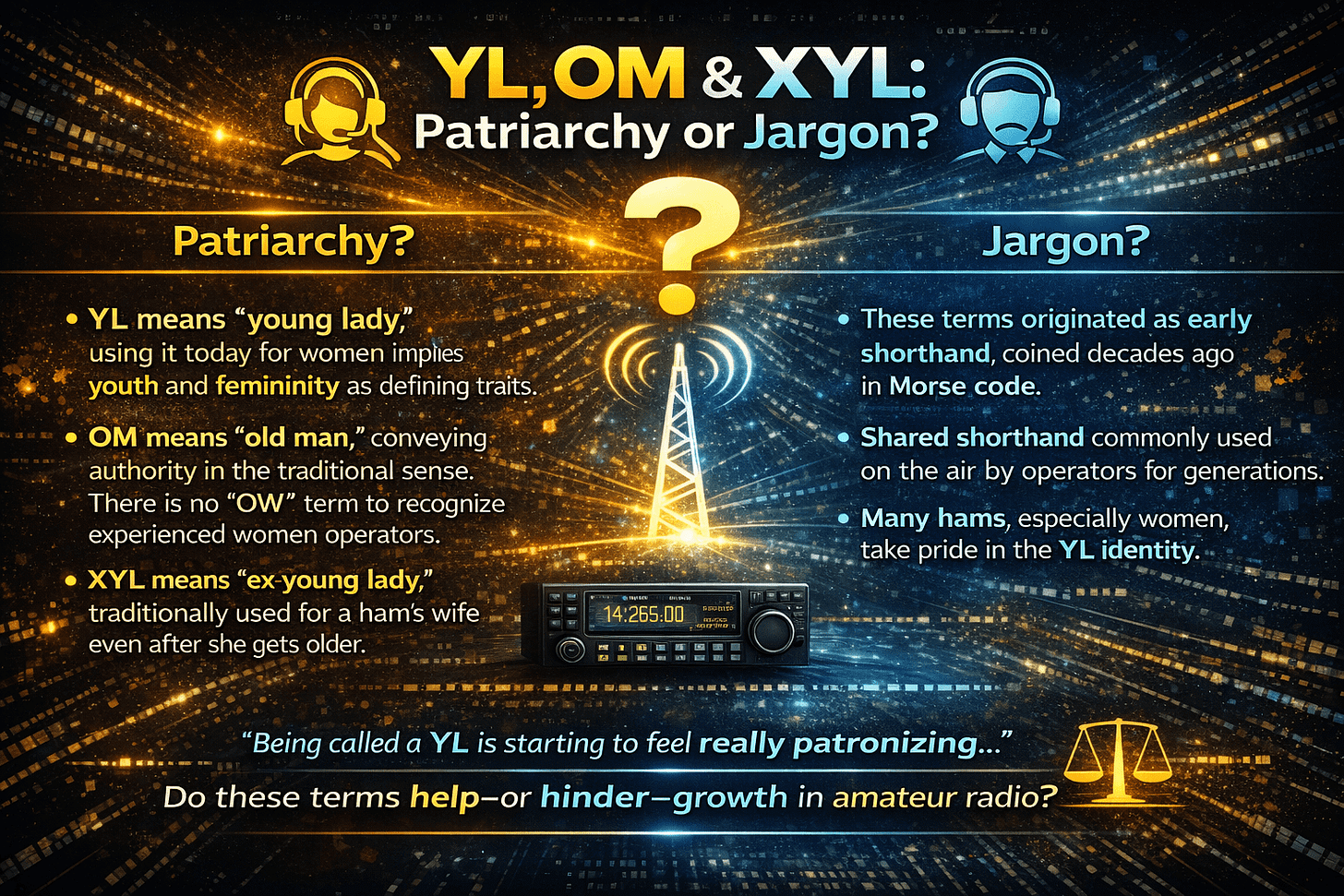YL and OM: Patriarchy or Jargon? YL and OM: Patriarchy or Jargon?