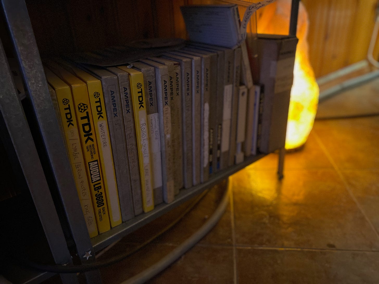 Picture of a like of reel to reel tapes
