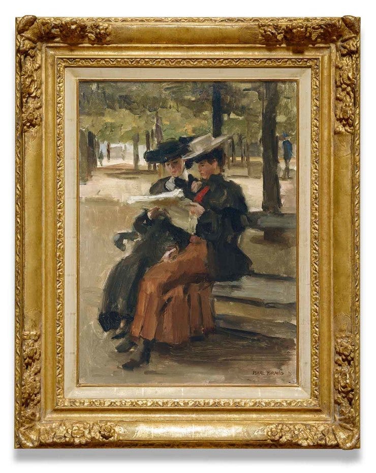 'Bois de Boulogne' 1904 - olieverf op doek: Isaac Israels (herkomst: coll. Kunsthandel Albricht)