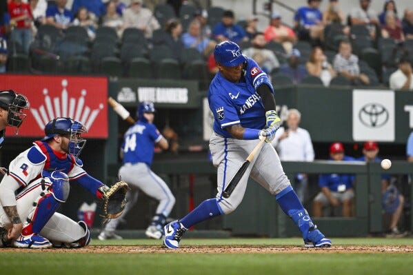 Salvador Perez Barreling a Home Run in Texas