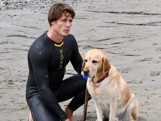 Scott and Caleb on the beach.