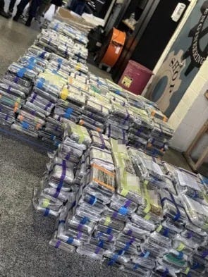 The large load of cocaine aboard the smuggling boat was found in more than 1,000 packages hidden throughout the vessel.