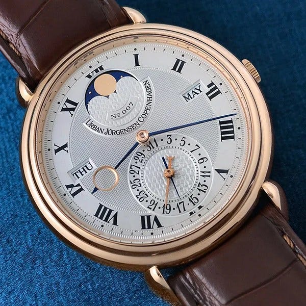Hand-turned machines cut the intricate patterns that adorn Reference 10’s solid-silver dial. Hand-turned machines cut the intricate patterns that adorn Reference 10’s solid-silver dial.