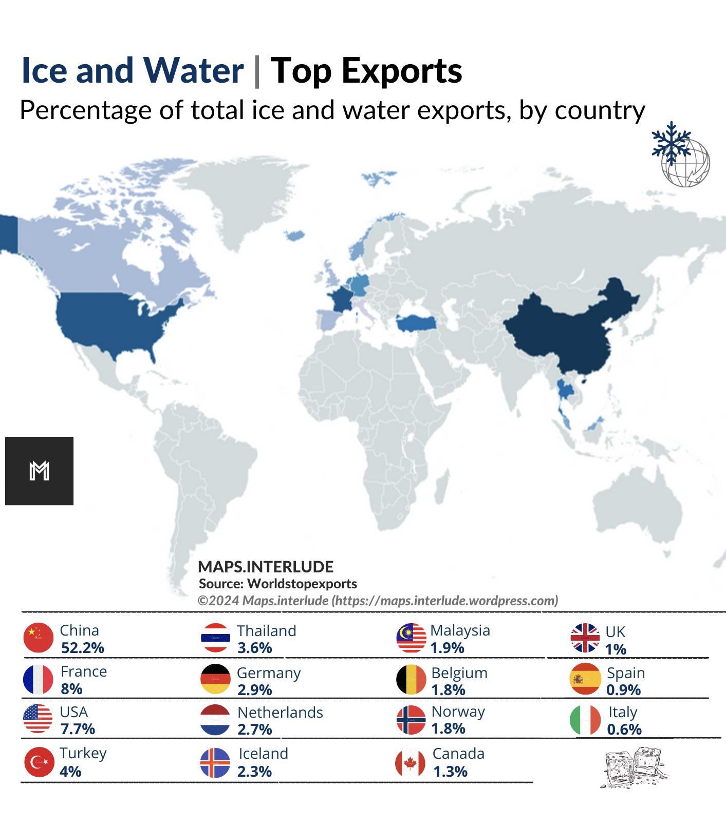 Ice and Water top Exports : r/MapPorn