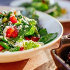 Green Salad with Strawberries & Goat Cheese