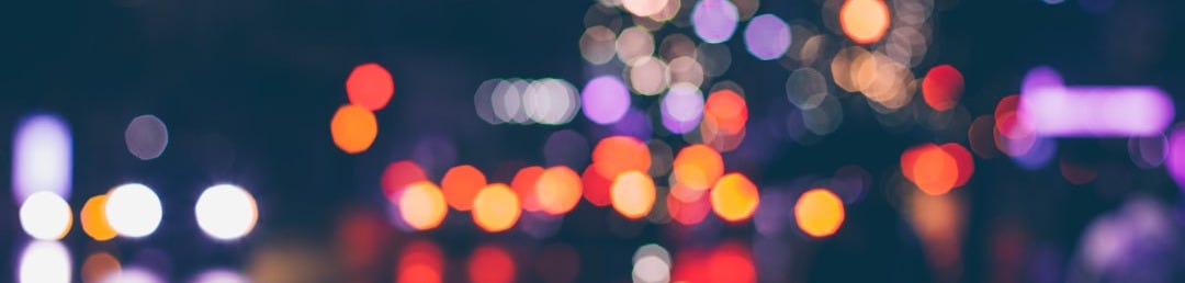 Bokeh effect from street lights at night