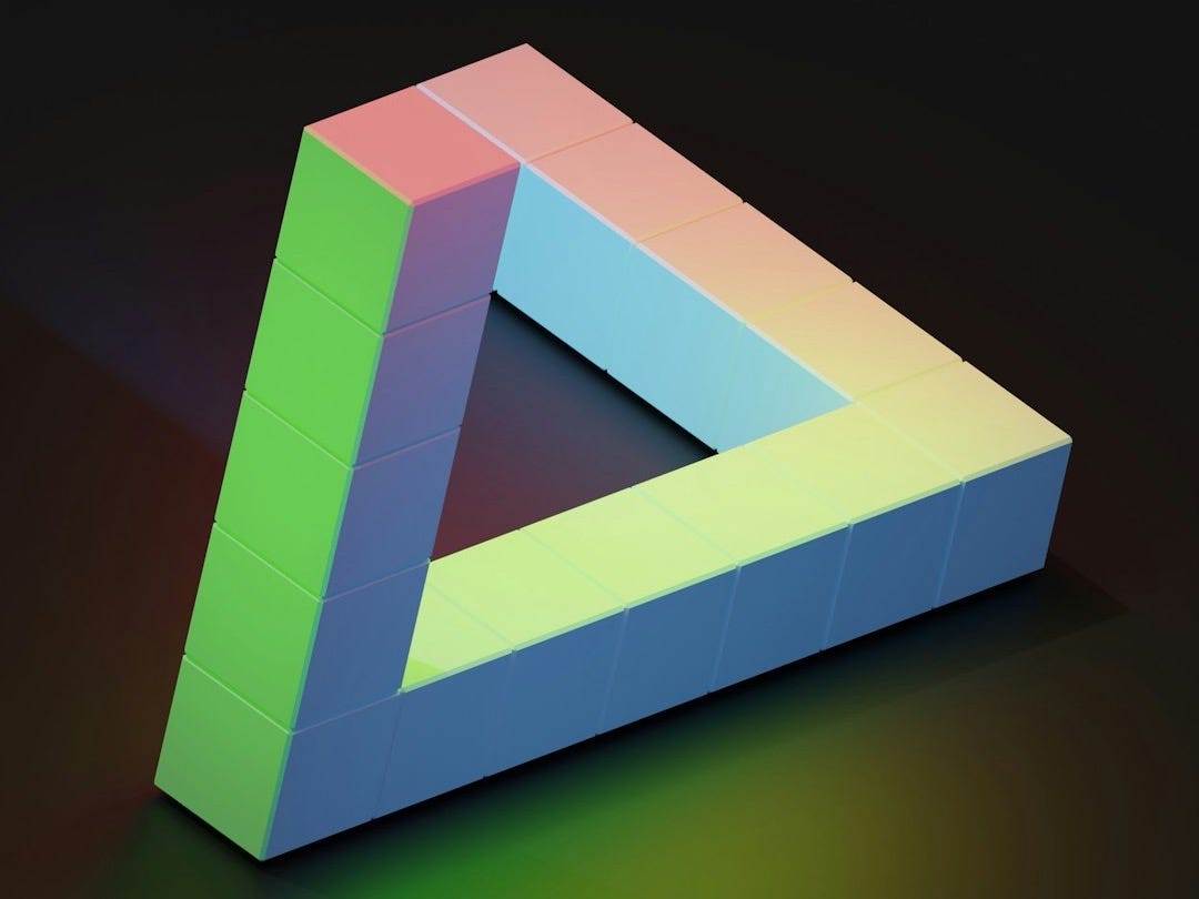 a 3d image of a triangular shaped object