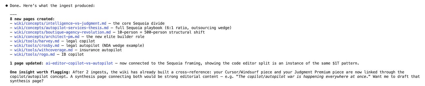 New pages and cross-references created after ingest